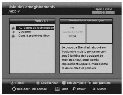 SAGEM DVR 64250 SL-T - 10-4 LIST DES ENREGISTREMENTS - 2