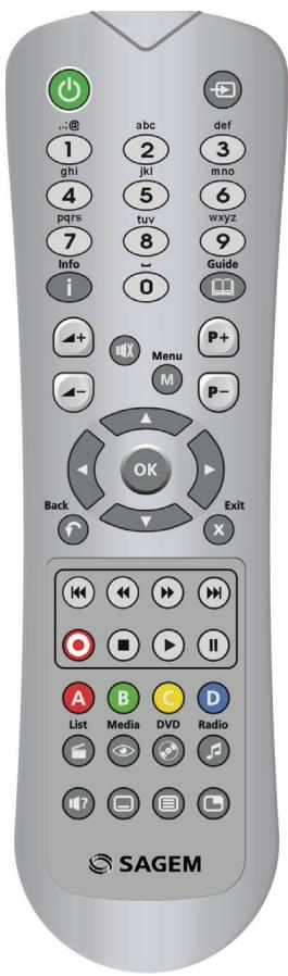 SAGEM DVR 84250B-T HD - TÉLECOMMANDE - 1