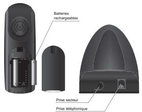Batteries rechargeables Prise secteur Prise téléphonique
