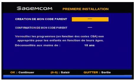 SAGEM DS77 - Creation du code parent etCHOix du niveau de protection - 1