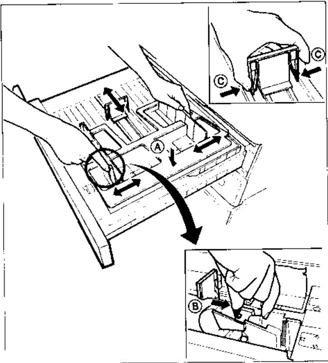 TOSHIBA 1550 - Changement du format de papier de la cassette - 1