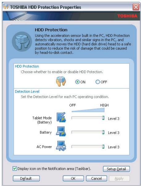 TOSHIBA PORTEGE M400 (3G) - TOSHIBA HDD Protection Properties (Propriétés de protection du disque dur) - 1