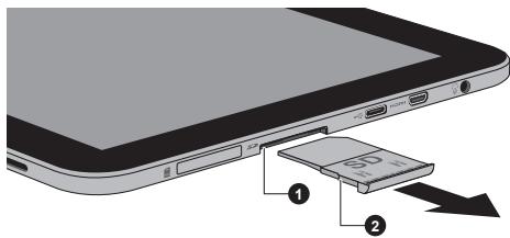 TOSHIBA AT300 - Insertion d'une carte mémoire - 1