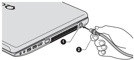 TOSHIBA QOSMIO X870 - Connexion de l'adaptateur secteur - 4