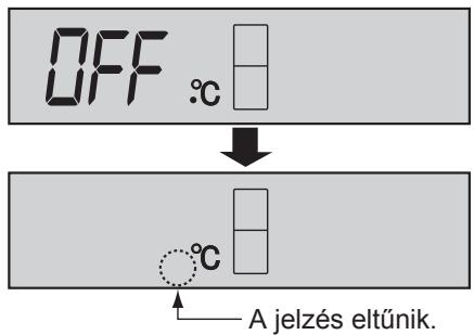 OFF °C °C A jelzés eltűnik.