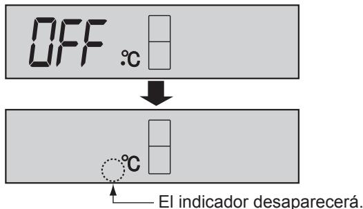 OFF °C El indicador desaparecerá.