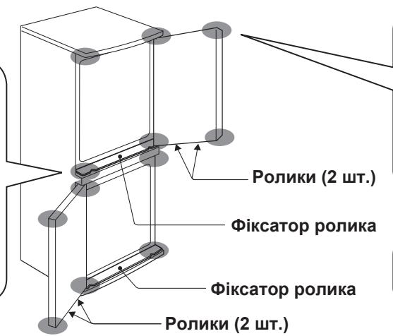 Ролики (2 шт.) Фіксатор ролика Фіксатор ролика Ролики (2 шт.)