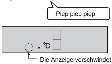 Piep piep piep Die Anzeige verschwindet.
