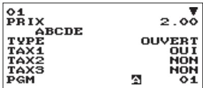 01 PRIX 2.00 ABCDE TYPE OUVERT TAX1 OUI TAX2 NON TAX3 NON PGM A 01