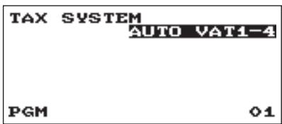 TAX SYSTEM AUTO VAT1-4 PGM 01