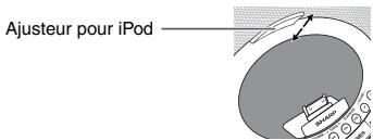 SHARP DK-CL8PH - Comment utiliser l'ajusteur pour iPod - 1