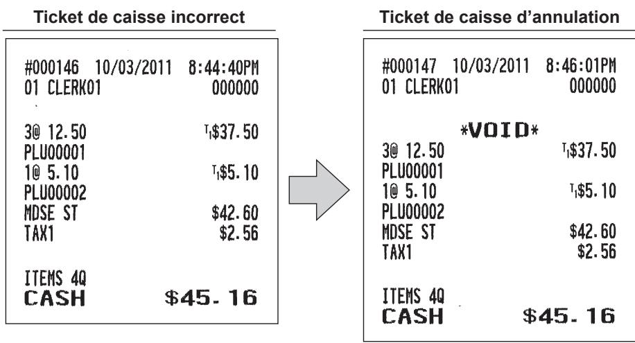 SHARP ER-A247A - Correction après la finalisation d'une transaction - 1