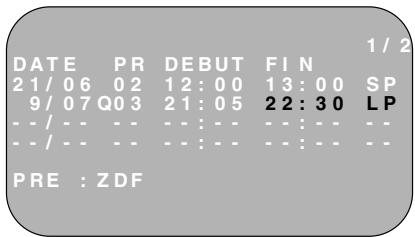 SHARP VC-MH745SM - PROGRAMMATION D'UN ENREGISTREMENT - 2