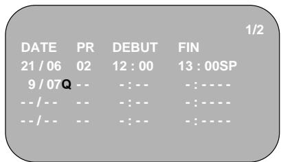 SHARP VC-MH76FPM - PROGRAMMATION D'UN ENREGISTREMENT - 3