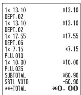 SHARP XE-A147 - Annulation d'un sous-total - 3