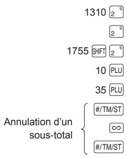SHARP XE-A147 - Annulation d'un sous-total - 1