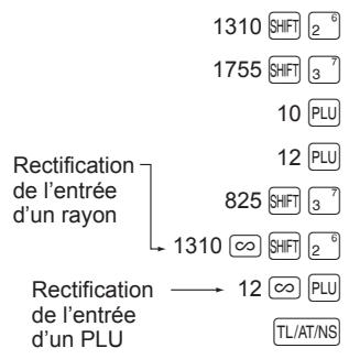 SHARP XE-A147 - Rectification de l'avant-dernière entree ou d'une entree precedente (annulation indirecte) - 1