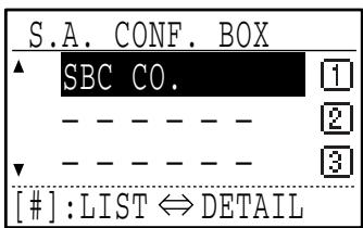 SHARP MX-FX13 - Sélectionnez le nom de la boîte confidentielle de code F à effacer à l'aide de la touche [▼] ou [▲]. - 2