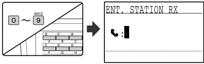 SHARP MX-FX13 - Entrez les destinataires relais. Entre des nombres de fax entiers à l'aide des touches numériques et/ou appuyez sur les touches à composition automatique (touches express, nombres abrégés et touches de groupe) pour selectionner les destinataires (page 19). - 1