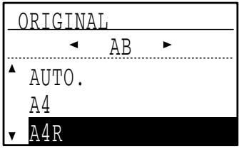 SHARP MX-FX13 - Sélectionnez le format de l'original à l'aide de la touche [▼] ou [▲]. - 2