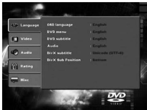 SILVERCREST KH 6510 - Paramétrage du lecteur DVD avant la mise en service - 1
