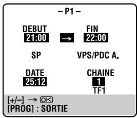 JVC HR-XVS20EF - Entrer la position du canal (chaine). - 1