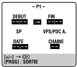 JVC HR-XVS20EF - Acceder à l'écran "PROGRAMMATION". - 1