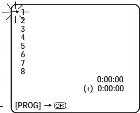 1 2 3 4 5 6 7 8 0:00:00 (+) 0:00:00 [PROG] → OK