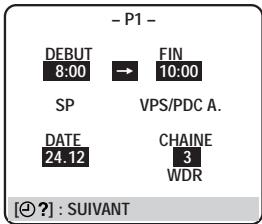 - P1 - DEBUT 8:00 → FIN SP VPS/PDC A. DATE 24.12 CHAINE 3 WDR [+] : SUIVANT