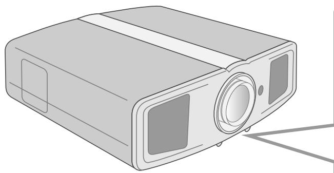 JVC DLA-HD100 - Régler de telle façon que l'image projetée soit au centre de l'écran - 1