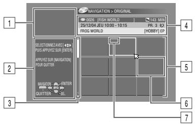 1 2 3 4 5 6 7 NEVIATION > ORIGINAL 0006 | FISH WORLD 25/12/04 JEU 10:00 - 10:15 FROG WORLD [HOBBY] EP SELECTONNEZ ICES (←) PUS APPLYE ZUR (ENTER) APPLYE SUR NAVIGATION POUR QUTTER MUSIDOS OUTTER ENTER OUTTER