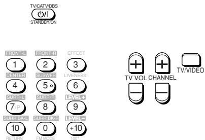 TV/CATV/DBS ØI/ STANDSTY/ON FRONT'L FRONT'R EFFECT 1 2 3 CENTER SUV/RW LIVENESS 4 5° 6 SURFACE SURFACE IFE-LIC 7 IP 8 9 SURFACE SURFACE IFE-LIC 10 0 +10 RETURN ON OFFICE