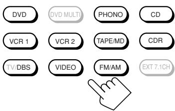 DVD DVD MULTI PHONO CD VCR 1 VCR 2 TAPE/MD CDR TV/DBS VIDEO FM/AM EXT 7.1CH