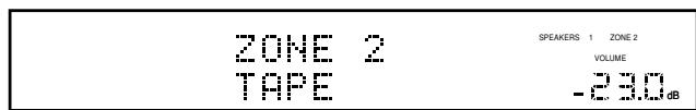 ZONE 2 TAPE SPEAKERS 1 ZONE 2 VOLUME -23.0 dB