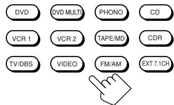 DVD DVD MULTI PHONO CD VCR 1 VCR 2 TAPE/MD CDR TV/DBS VIDEO FM/AM EXT 7.1CH