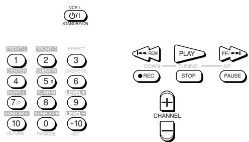 VCR 1 Ø/Ø STANDSTATION FRONTAL 1 CENTER 2 SUBWATER 3 LIVENESS 4 SURFACE 5° SURFACE 6 SURFACE 7/P 8 SURFACE 9 SURFACE 10 RETURN 0 FIM MODE +10° EFFECT REVIEW PLAY DOWN STOP FF/PAGE CHANNEL