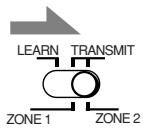 JVC RX-DP20VBK - Réglez le sélecteur LEARN/TRANSMIT (ZONE 1/ZONE 2) sur “TRANSMIT (ZONE 1/ZONE 2)”. - 2