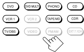 DVD DVD MULTI PHONO CD VCR 1 VCR 2 TAPE/MD CDR TV/DBS VIDEO FM/AM EXT 7.1CH