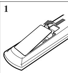 JVC RX-DP20VBK - Mise en place des piles dans la télécommande - 1