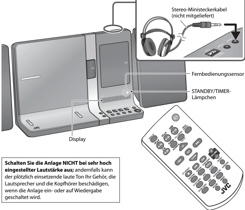 JVC UX-VJ5W - Verwendung der Kopfhörer - 1