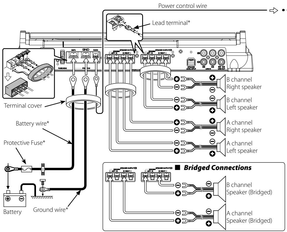 KENWOOD KAC-8403 - RCA cable or Speaker level input connection - 3