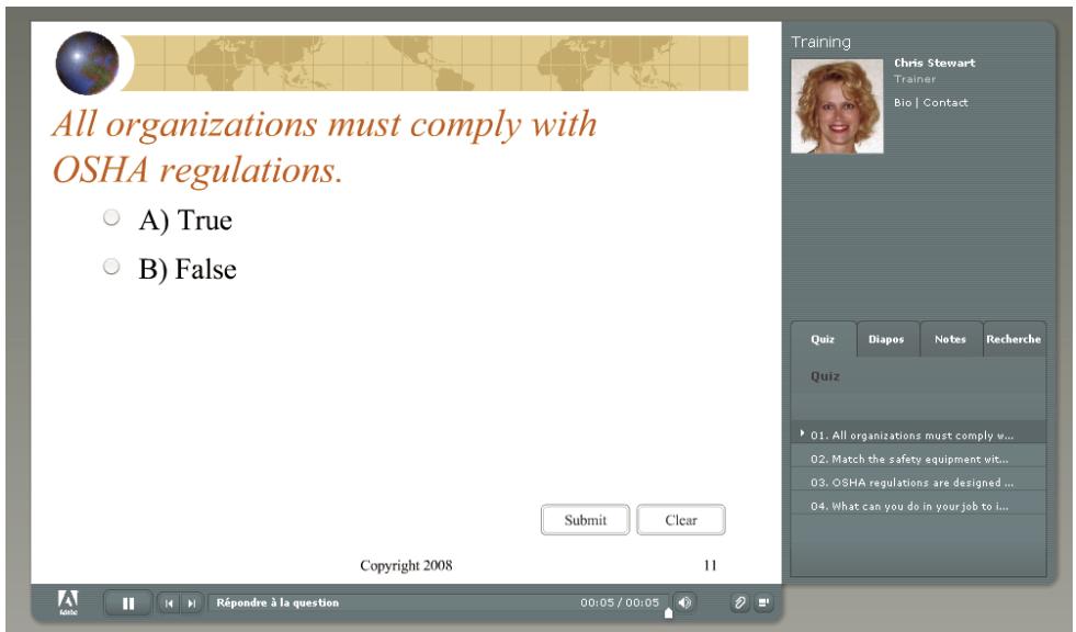ADOBE PRESENTER 8.0 - Ajout du volet Quiz à une presentation publiée - 1