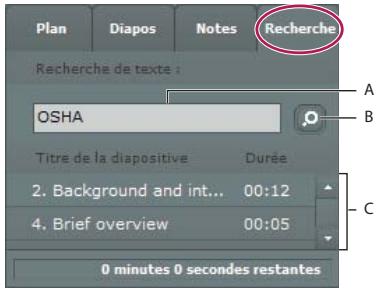 ADOBE PRESENTER 8.0 - Recherche de texte dans une presentation - 1
