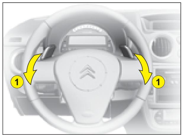 CITROEN C3 1 - Fonctionnement en mode automatique SPORT ou NEIGELevier de selection de la boîte de vitesses automatique sur D : - 4