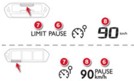 7 LIMIT PAUSE 6 8 90 km/h 7 8 6 90 PAUSE km/h