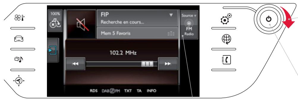 100% FIP Recherche en cours... Mem 5 Favoris Source v FM Radio 102.2 MHz RDS DAB FM TXT TA INFO