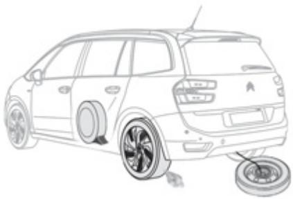 CITROEN C4 PICASSO 2013 - Accès à la roue de secours\* - 1