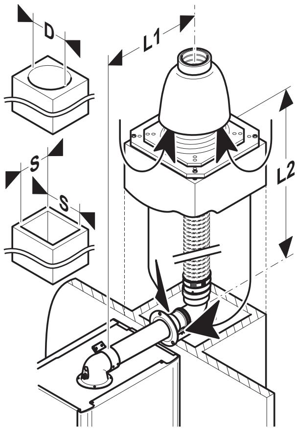 SAUNIER DUVAL ISOSPLIT CONDENS F 24 E - Système flexible condensation pour raccordement cheminée (installation de type C3S) - 2