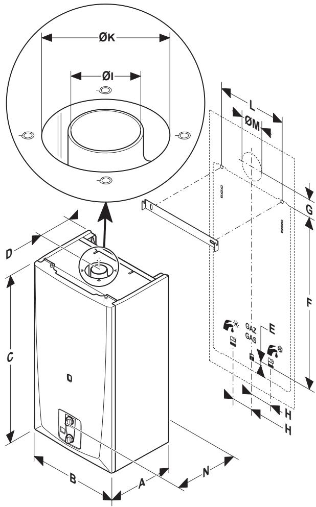 SAUNIER DUVAL OPALIAPLUS F17E - Dimensions Opalia F 14 E - 1