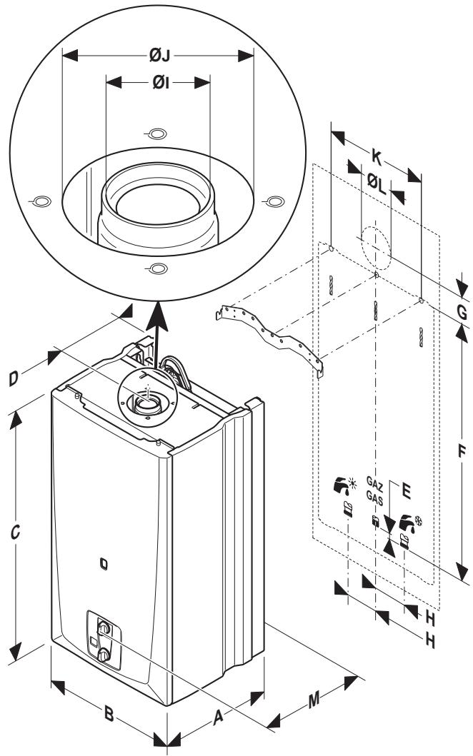 SAUNIER DUVAL OPALIAPLUS F17E - Dimensions OpaliaPLUS F 17 E - 1